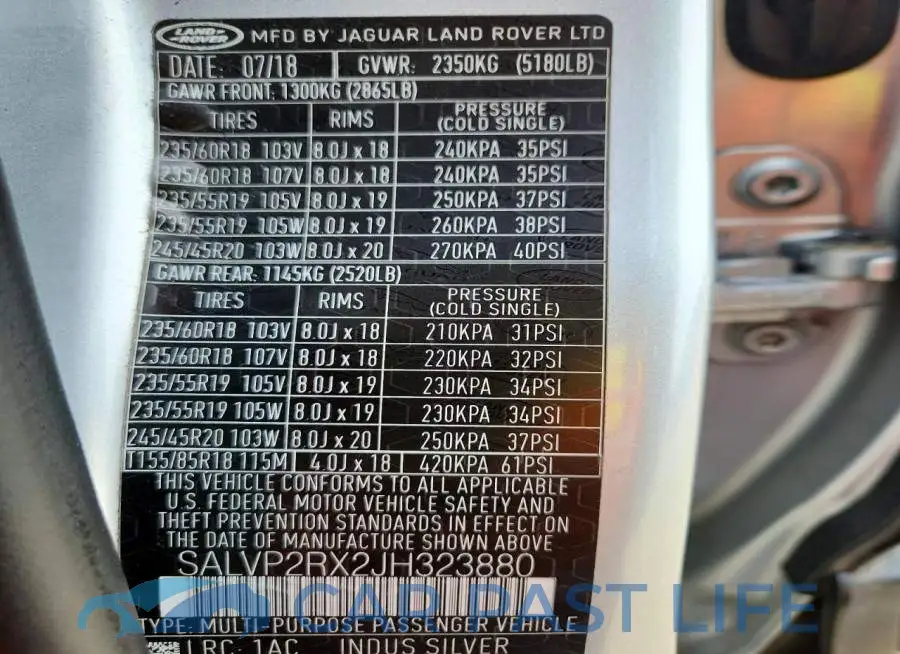 SALVP2RX2JH323880# 13
