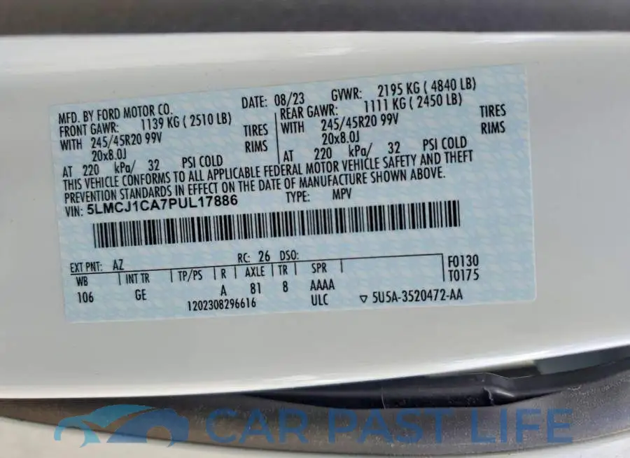 5LMCJ1CA7PUL17886# 12