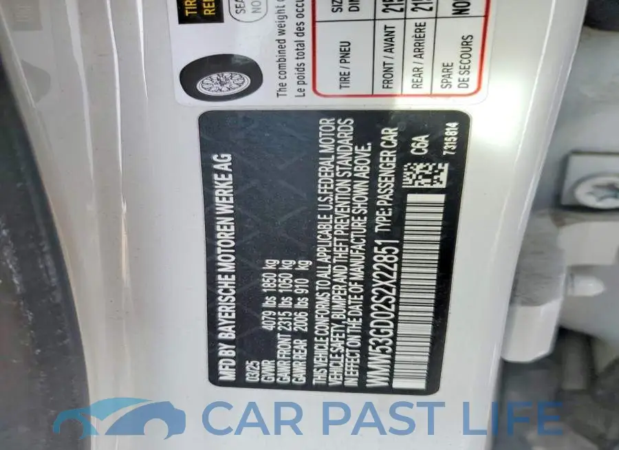 WMW53GD02S2X22851# 13