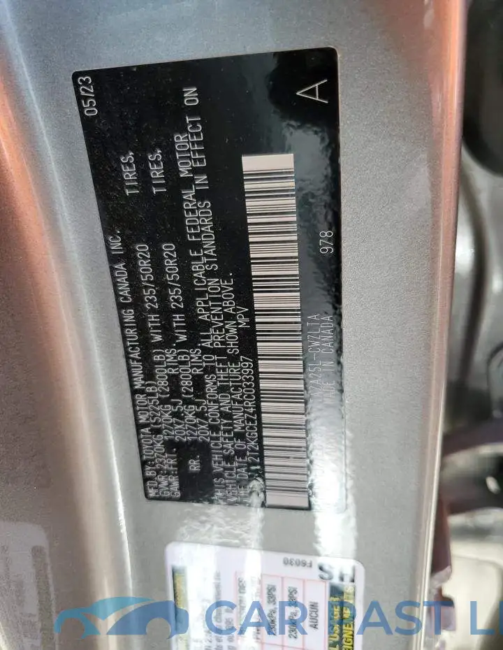 2T2KGCEZ4RC033997# 13