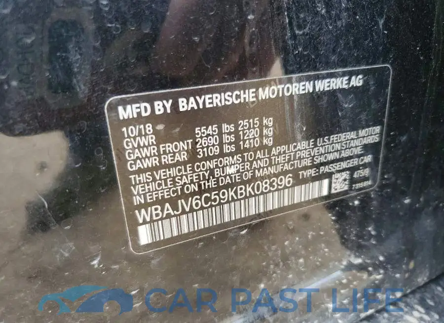 WBAJV6C59KBK08396# 12