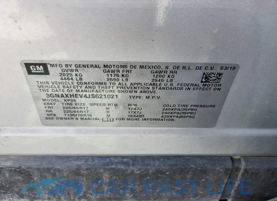 3GNAXHEV4JS621021# 13