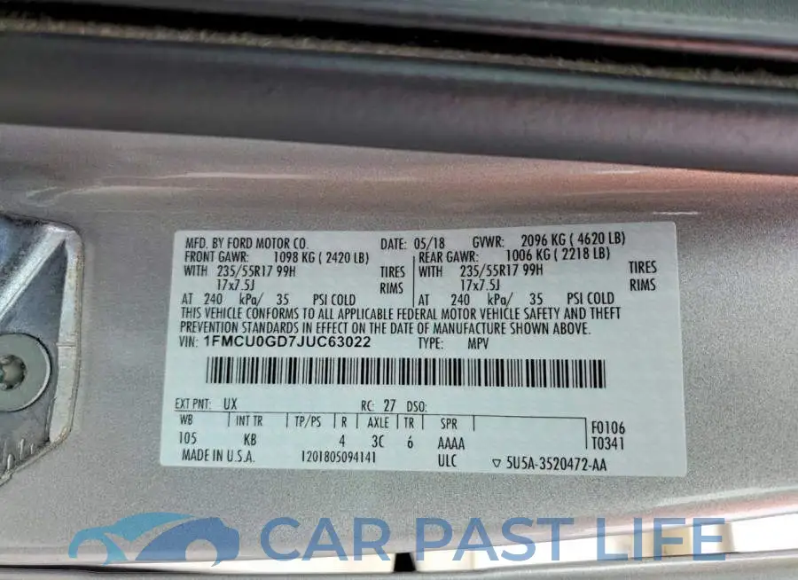 1FMCU0GD7JUC63022# 13