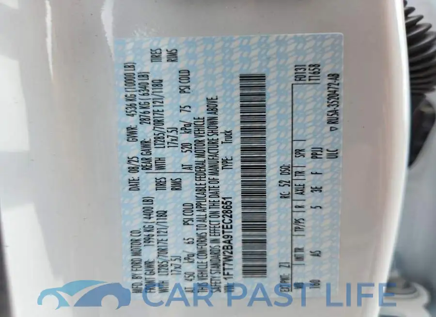 1FT7W2BA9TEC28651# 12