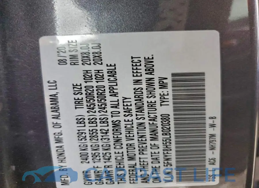 5FNYF8H55LB020380# 13