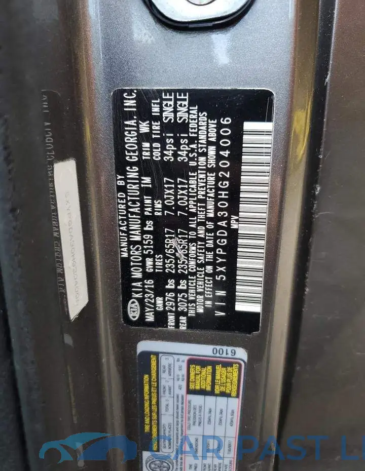 5XYPGDA30HG204006# 12