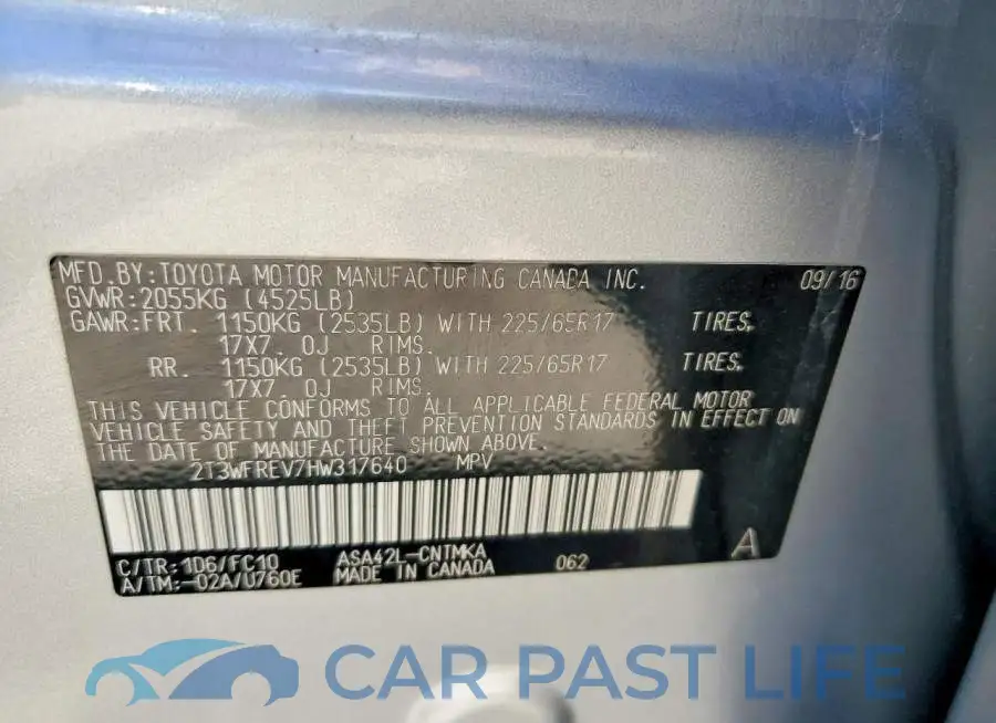 2T3WFREV7HW317640# 13