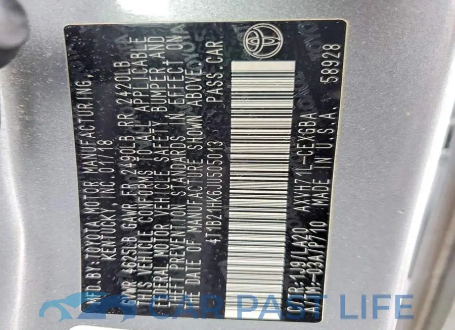4T1B21HK6JU505013# 12