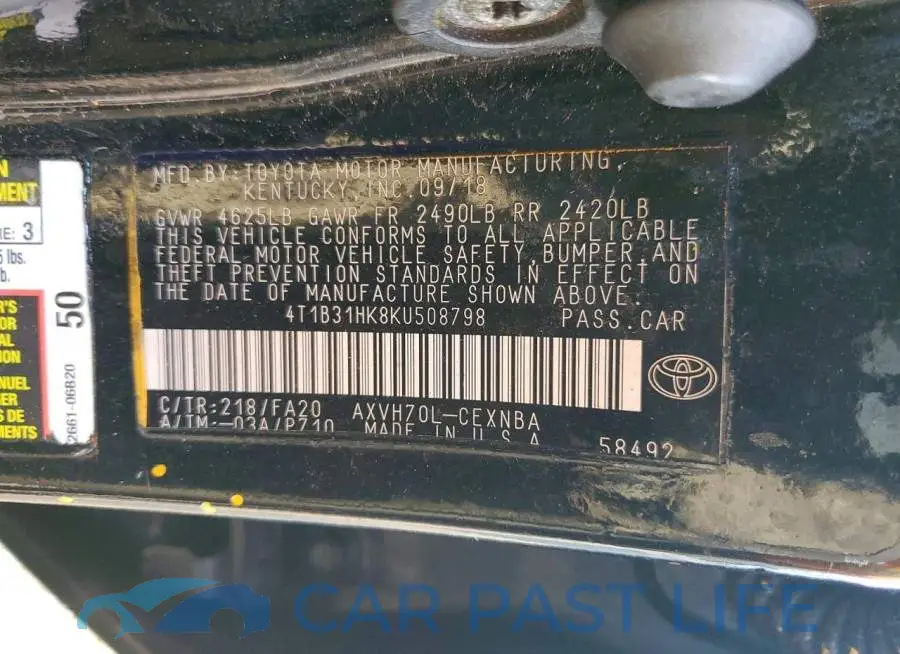 4T1B31HK8KU508798# 12