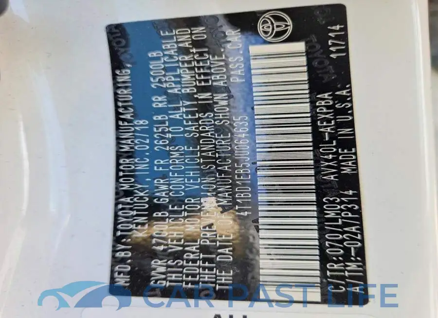 4T1BD1EB5JU064635# 12
