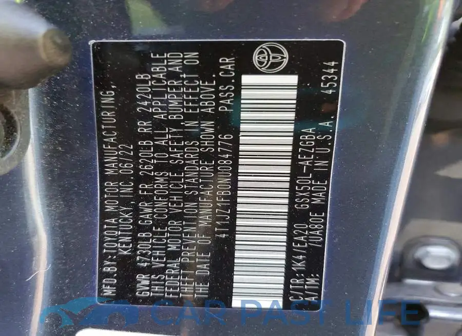 4T1JZ1FB0NU084776# 12