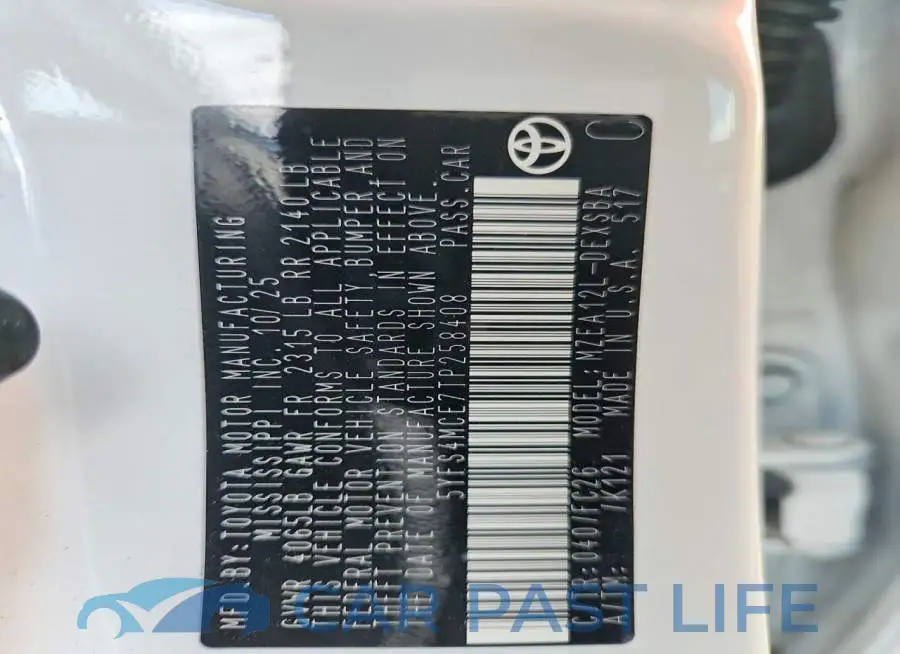 5YFS4MCE7TP258408# 13