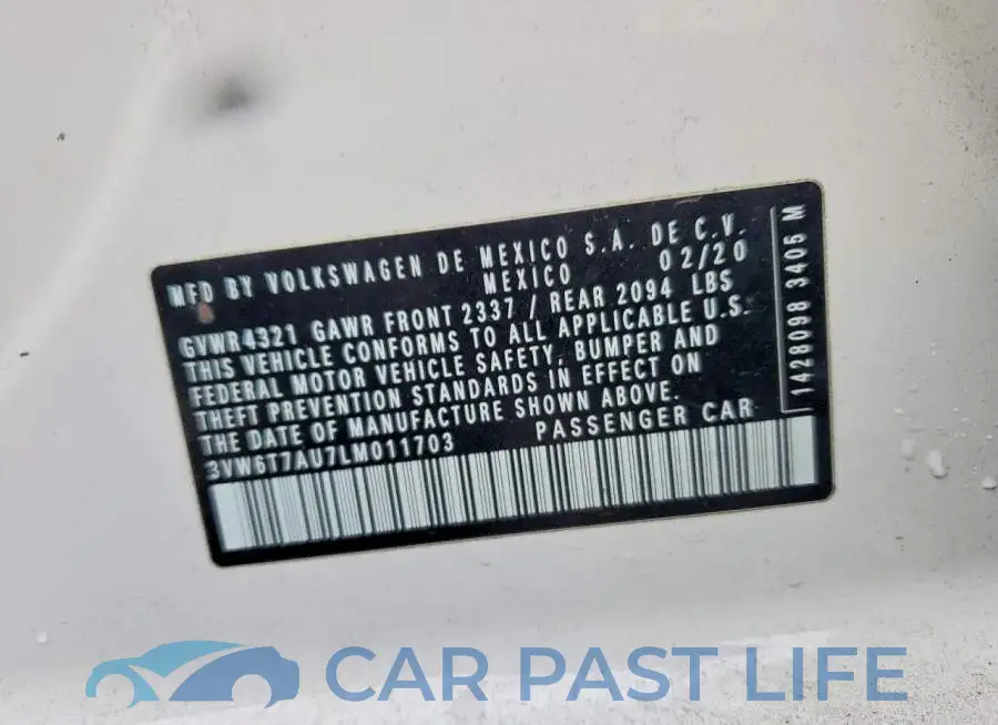 3VW6T7AU7LM011703# 13
