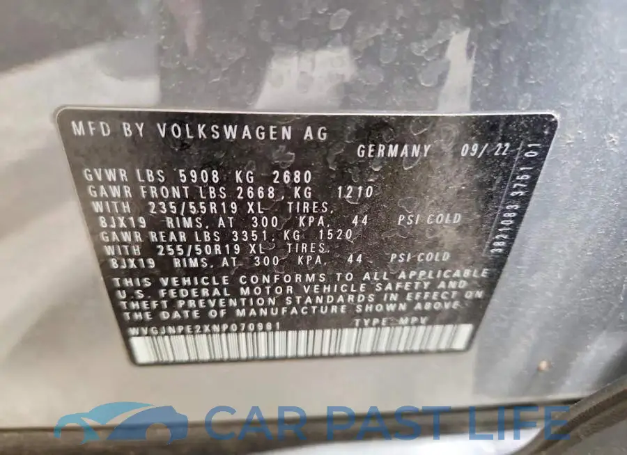 WVGJNPE2XNP070981# 13