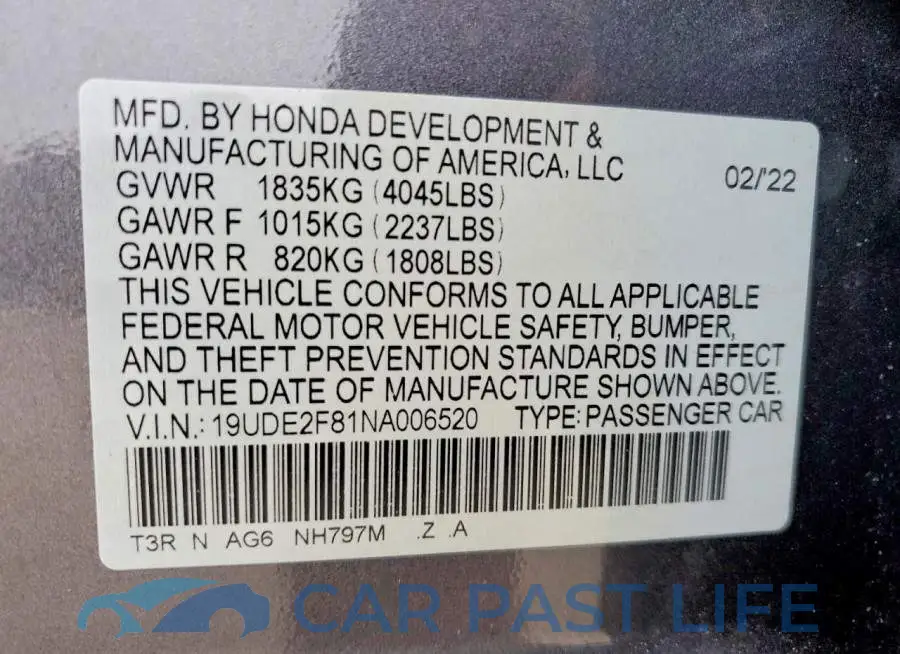 19UDE2F81NA006520# 13