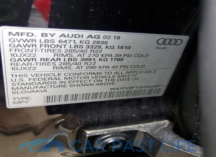 WA1FVBF10KD026871# 13