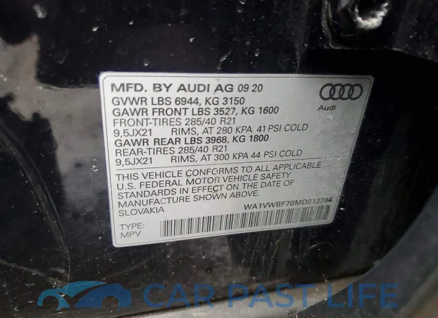 WA1VWBF70MD013764# 14