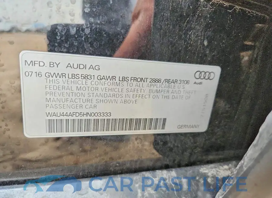 WAU44AFD5HN003333# 12