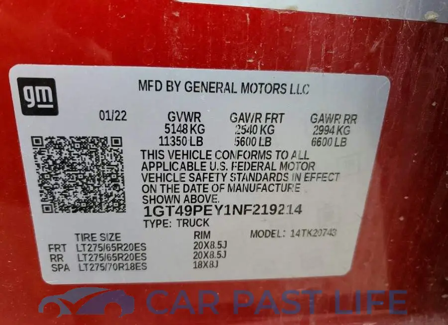 1GT49PEY1NF219214# 12