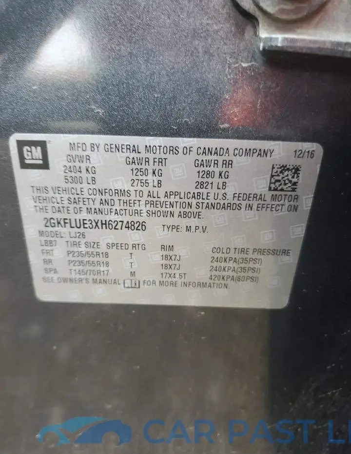 2GKFLUE3XH6274826# 12