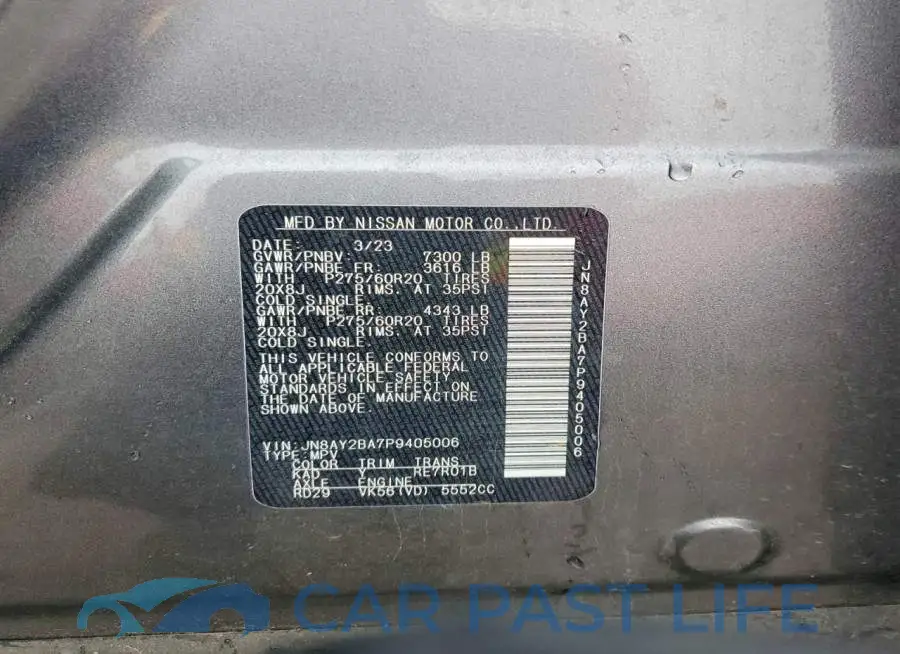 JN8AY2BA7P9405006# 13