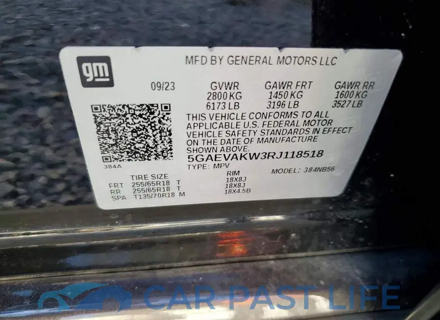 5GAEVAKW3RJ118518# 13