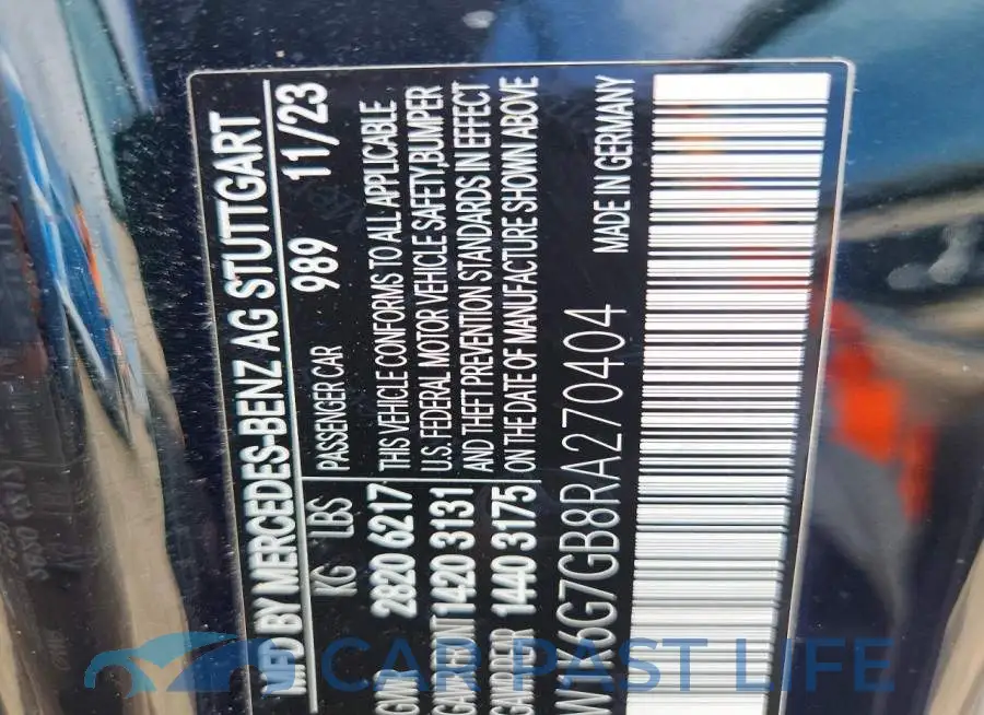 W1K6G7GB8RA270404# 12