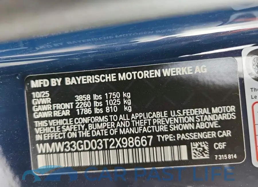 WMW33GD03T2X98667# 13
