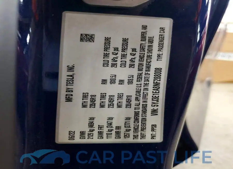 5YJ3E1EA8NF288008# 12