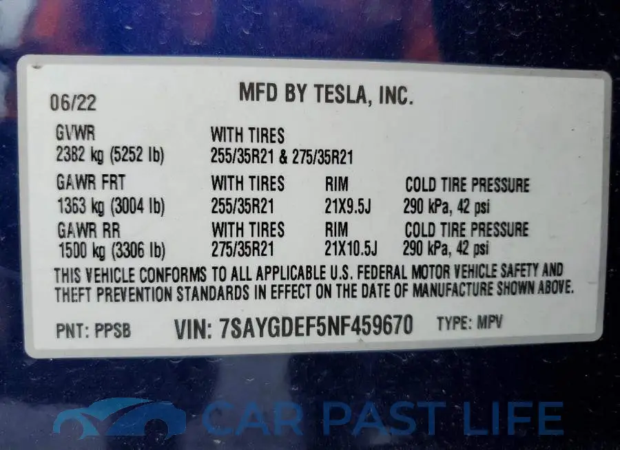 7SAYGDEF5NF459670# 13