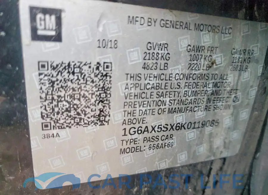 1G6AX5SX6K0119085# 12