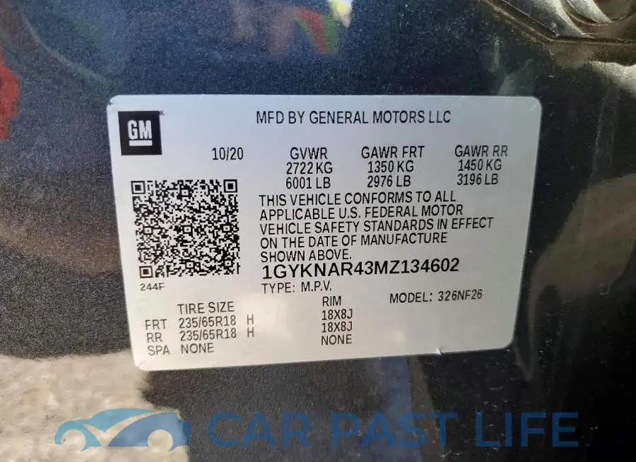 1GYKNAR43MZ134602# 13