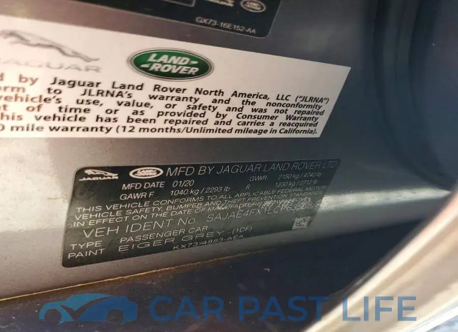 SAJAE4FX1LCP63568# 13