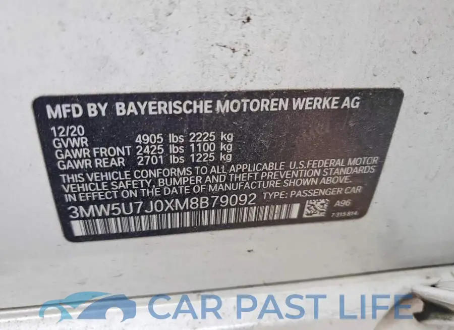 3MW5U7J0XM8B79092# 12