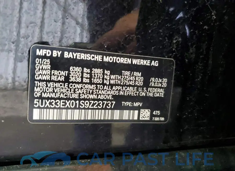 5UX33EX01S9Z23737# 13