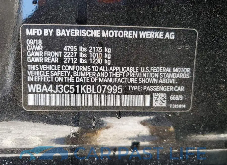 WBA4J3C51KBL07995# 12
