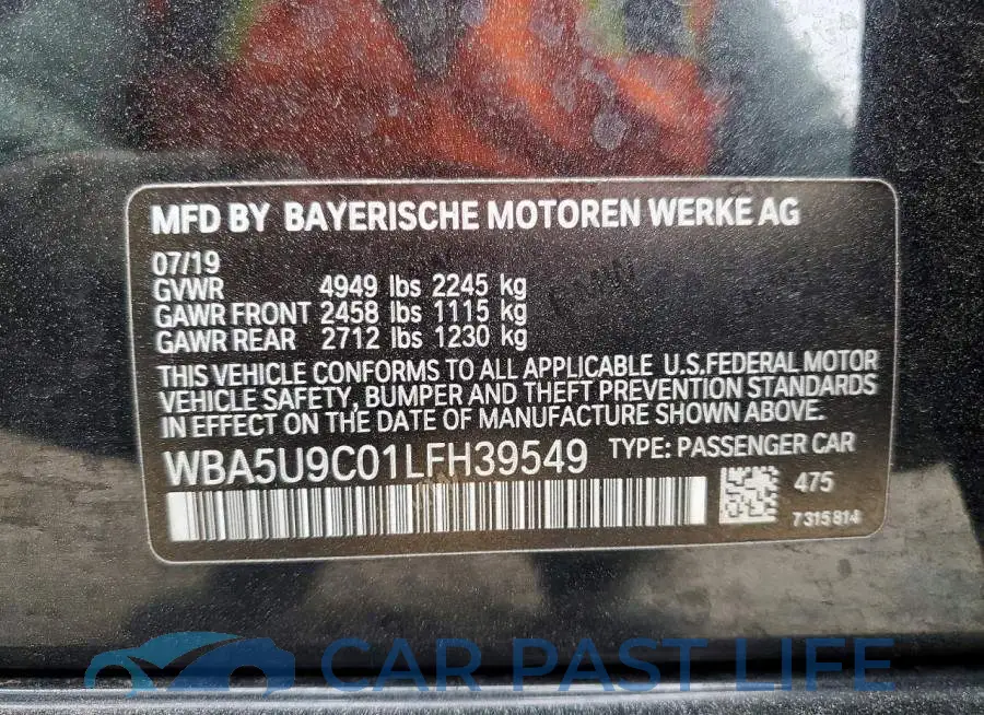WBA5U9C01LFH39549# 13