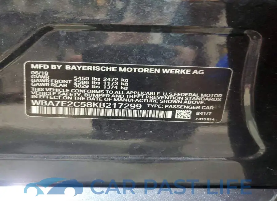 WBA7E2C58KB217299# 12