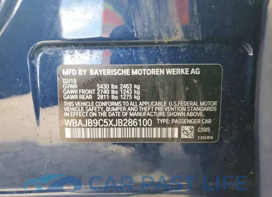 WBAJB9C5XJB286100# 12