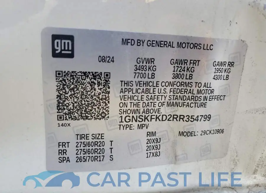 1GNSKFKD2RR354799# 13