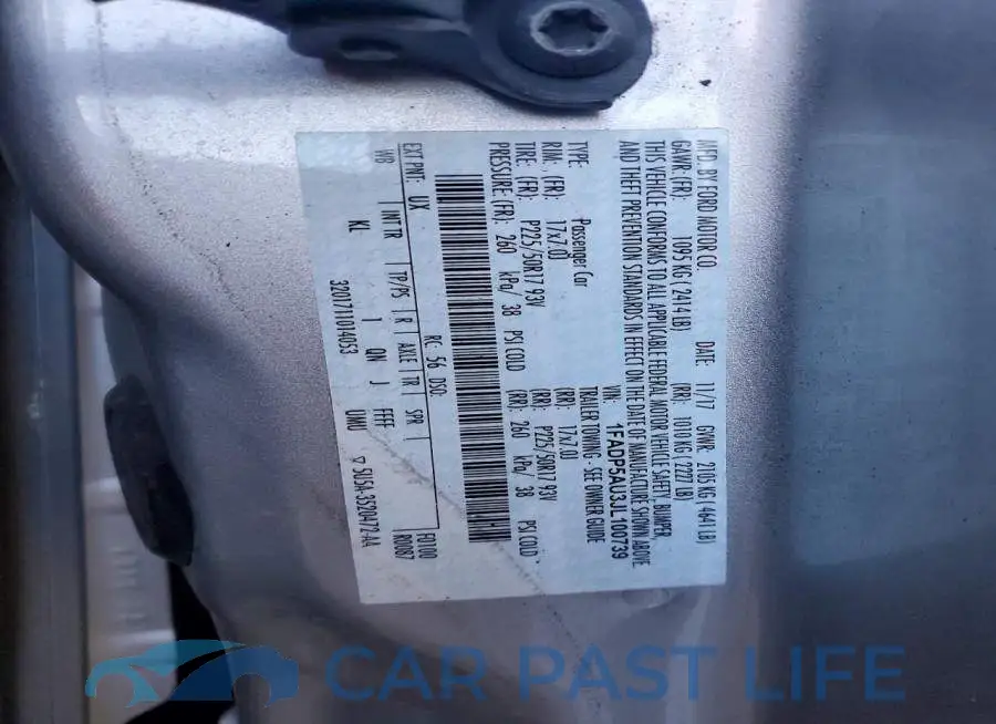1FADP5AU3JL100739# 12
