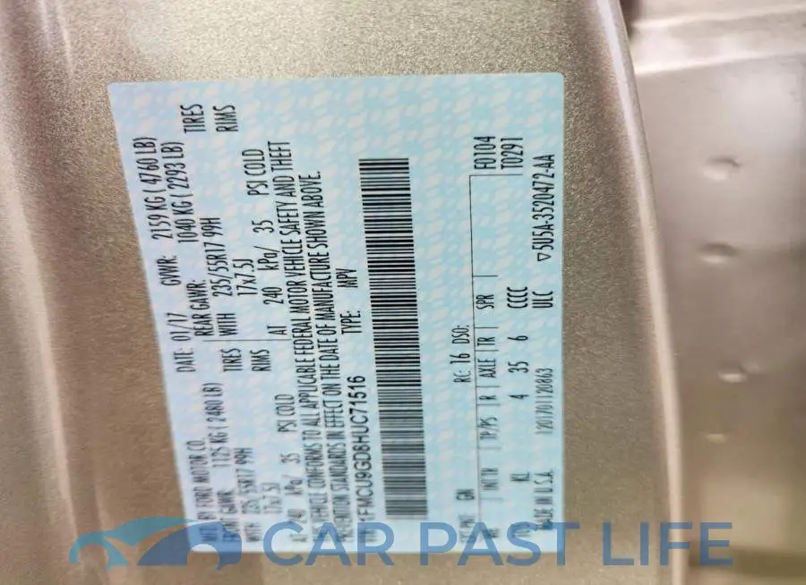 1FMCU9GD8HUC71516# 13