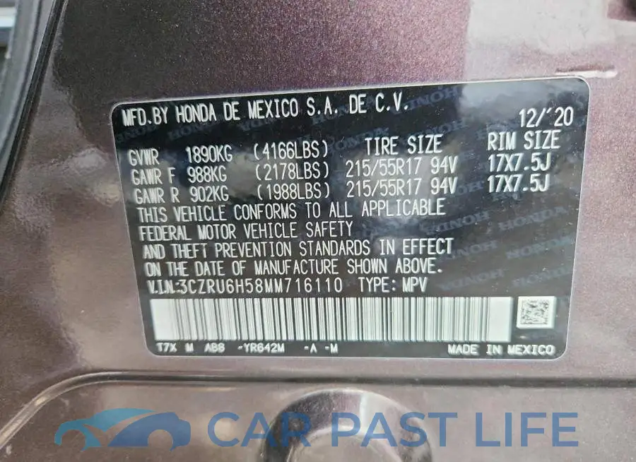 3CZRU6H58MM716110# 13