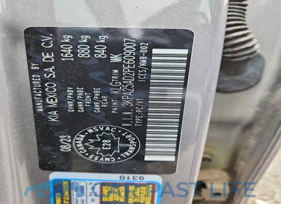 3KPA25AD2PE609007# 12