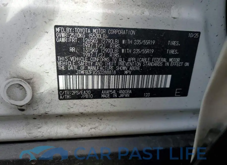 JTMFB3FV2SD288818# 13