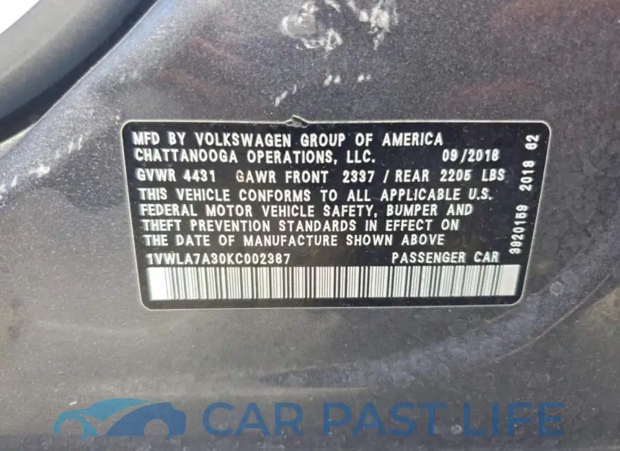 1VWLA7A30KC002387# 13