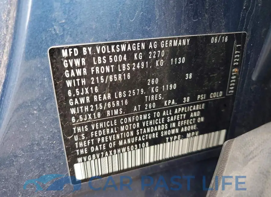 WVGBV7AX9HW503108# 13
