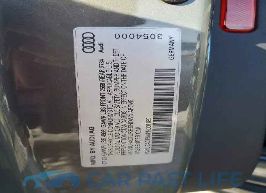 WAU5AGF54PN001189# 12
