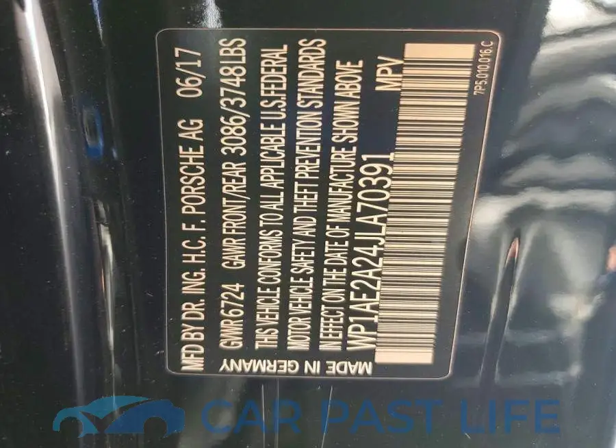 WP1AE2A24JLA70391# 14