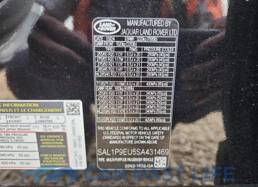 SAL1P9EU5SA431469# 14